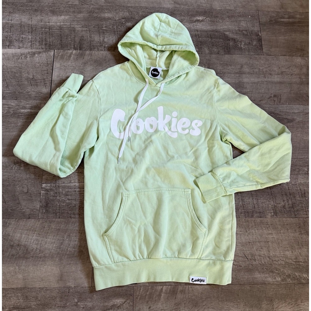 Cookies Original Logo Pullover Hoodie Mint Green Mens Small S Sweatshirt